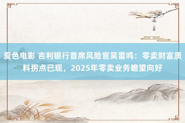 爱色电影 吉利银行首席风险官吴雷鸣：零卖财富质料拐点已现，2025年零卖业务瞻望向好