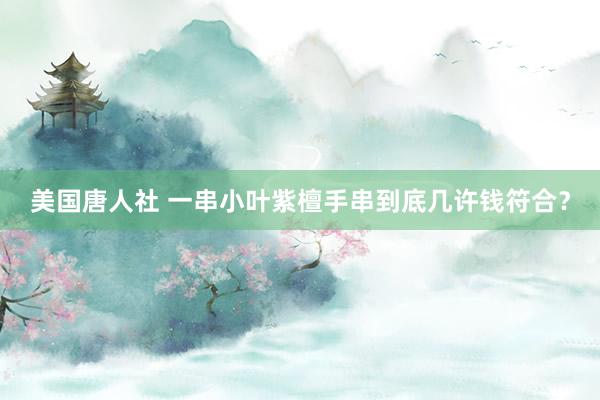 美国唐人社 一串小叶紫檀手串到底几许钱符合？