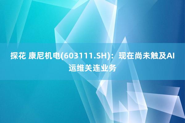 探花 康尼机电(603111.SH)：现在尚未触及AI运维关连业务