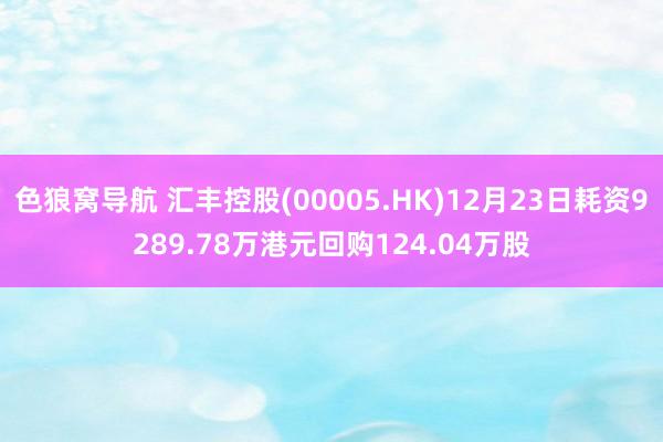 色狼窝导航 汇丰控股(00005.HK)12月23日耗资9289.78万港元回购124.04万股
