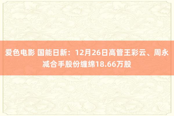 爱色电影 国能日新：12月26日高管王彩云、周永减合手股份缠绵18.66万股