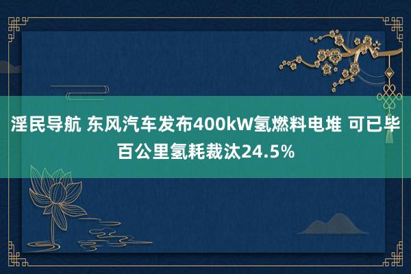 淫民导航 东风汽车发布400kW氢燃料电堆 可已毕百公里氢耗裁汰24.5%