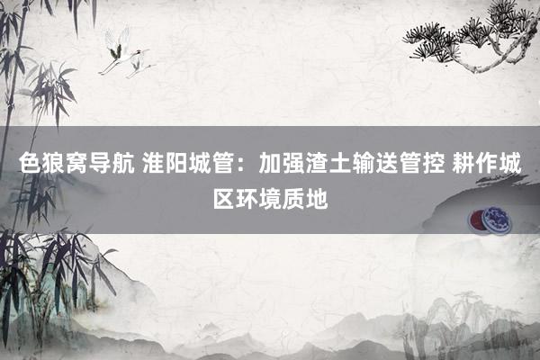 色狼窝导航 淮阳城管：加强渣土输送管控 耕作城区环境质地