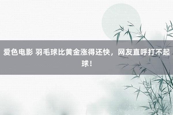 爱色电影 羽毛球比黄金涨得还快，网友直呼打不起球！