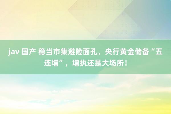 jav 国产 稳当市集避险面孔，央行黄金储备“五连增”，增执还是大场所！