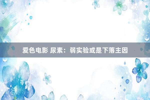 爱色电影 尿素：弱实验或是下落主因