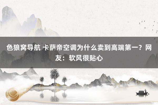 色狼窝导航 卡萨帝空调为什么卖到高端第一？网友：软风很贴心
