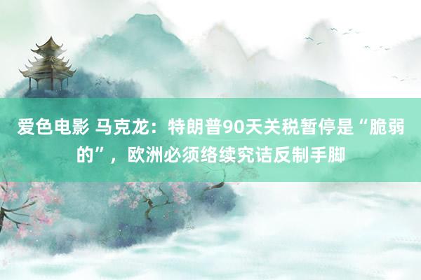 爱色电影 马克龙：特朗普90天关税暂停是“脆弱的”，欧洲必须络续究诘反制手脚