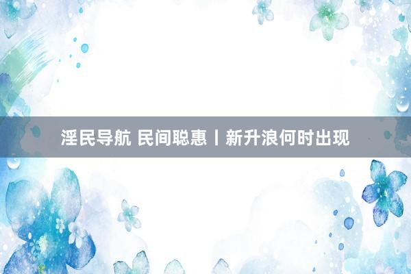 淫民导航 民间聪惠丨新升浪何时出现