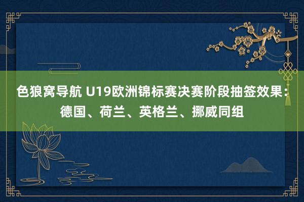 色狼窝导航 U19欧洲锦标赛决赛阶段抽签效果：德国、荷兰、英格兰、挪威同组