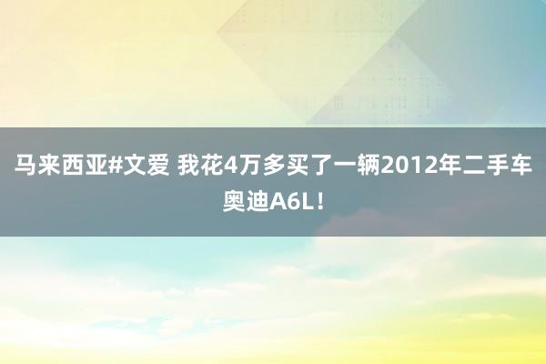 马来西亚#文爱 我花4万多买了一辆2012年二手车奥迪A6L！