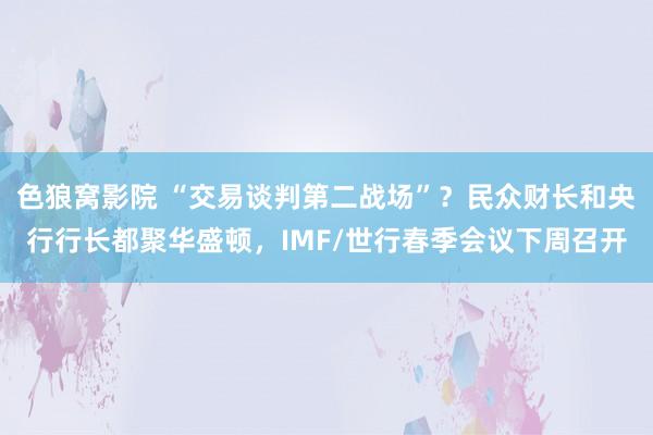 色狼窝影院 “交易谈判第二战场”？民众财长和央行行长都聚华盛顿，IMF/世行春季会议下周召开