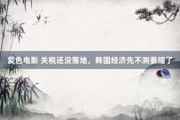 爱色电影 关税还没落地，韩国经济先不测萎缩了
